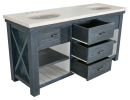 Charcoal with High Light Double Vanity 72''