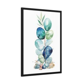 Contemporary Watercolor Seaglass: Coastal Ocean Season Illustration Art Print Style a
